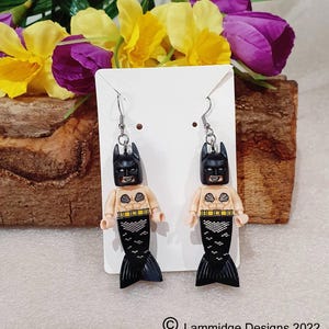 Pendientes de alas de hada con forma de sirena, juguete de ladrillo novedoso, divertido regalo festivo, decoración única, grandes y lindos
