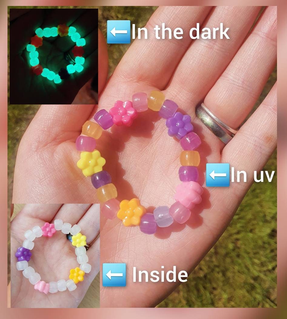 6*8mm UV Changing Reactive Acrylic Beads Mixed Color Glow In The Dark DIY  bracelet