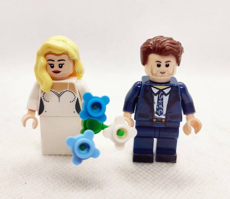 Custom design your OWN, WHITE build it OR ready made funny joke brick wedding cake topper Personalised lgbtqia2s bride groom cute arch diy image 5