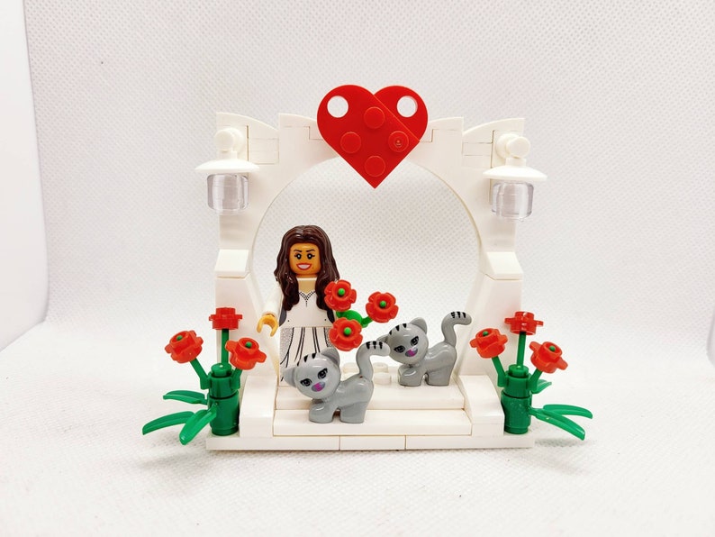 Custom design your OWN, WHITE build it OR ready made funny joke brick wedding cake topper Personalised lgbtqia2s bride groom cute arch diy image 4