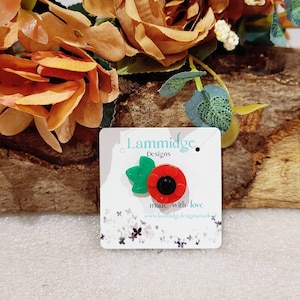 CHARITY Novelty brick POPPY badge lapel pin brooch remembrance day small for him for her accessory  badge stocking fillers