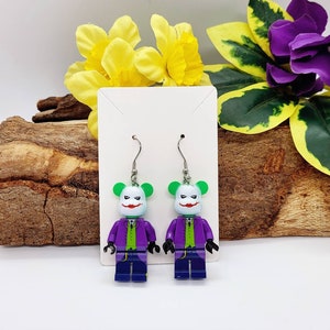 Novedad ladrillo juguete malvado funky osito de peluche pendientes de hadas divertido regalo festivo decoración única grande lindo relleno haloween pendientes