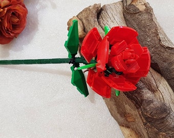 Cadeau décoratif ROSE pour la Saint-Valentin, brique fantaisie prête à l'emploi OU à construire soi-même pour lui, sa décoration festive unique, son épouse, son mari