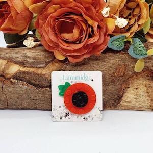 CHARITY large Novelty brick POPPY badge lapel pin brooch remembrance day cute small for him for her gift cute accessory bag stocking fillers
