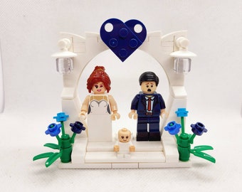 Custom design your OWN, WHITE build it OR ready made funny joke  brick wedding cake topper Personalised lgbtqia2s+ bride groom cute arch diy