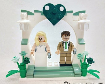 Custom SAGE GREEN  Build your own OR ready made design your own brick wedding cake topper bride groom arch diy spring summer autumn winter