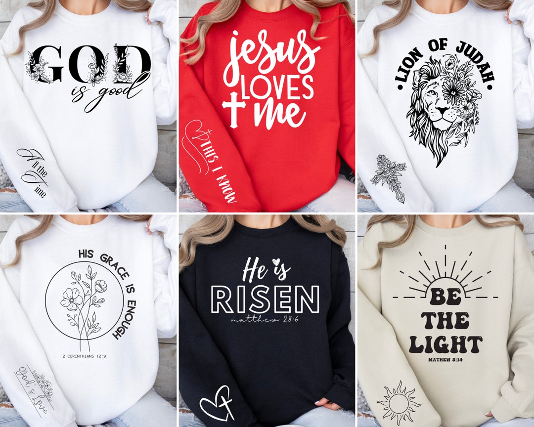 Christian SVG PNG Bundle, Sleeve Shirt Design SVG Bundle, Christian ...
