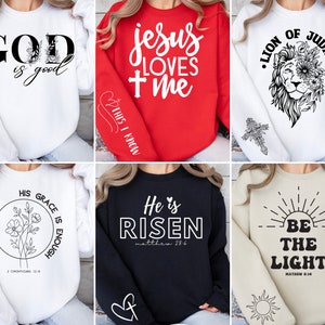 Christian SVG PNG Bundle, Sleeve Shirt Design SVG Bundle, Christian Shirt, Jesus Svg, Faith Png Inspirational Svg, digital download