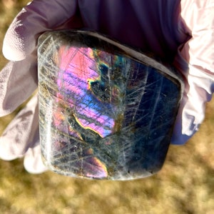 1Flashy Natural Purple & Pink Labradorite Freeform Crystal - Perfectly Imperfect Mermaid Labradorite Free Form