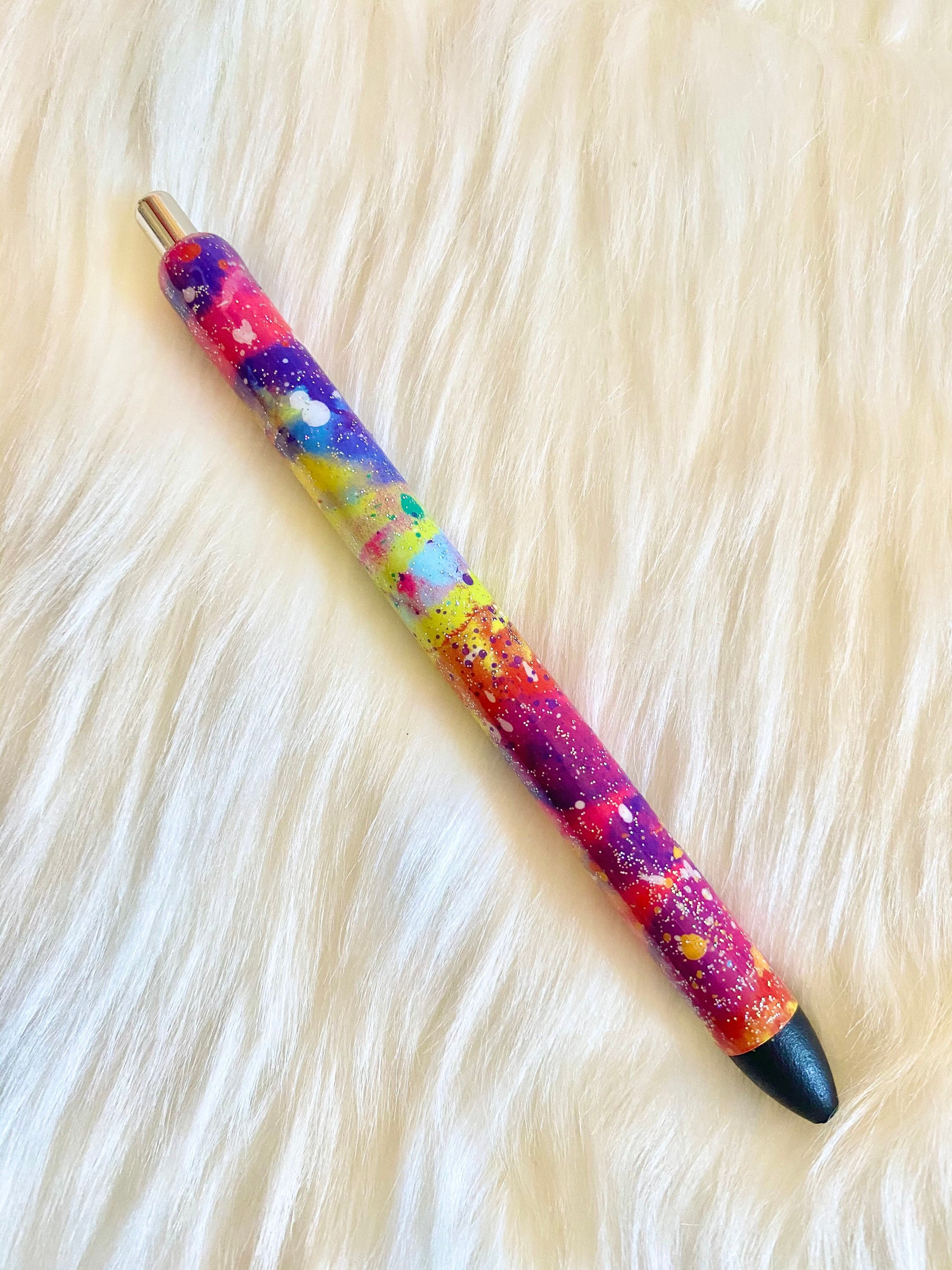 Custom epoxy pens paint splatter pen Custom gel pen resin Etsy