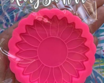 Sunflower Daisy Flower Sun Happy Shiny Pink Silicone Mold for Glitter Resin Epoxy Key Ring Keychain Key Chain Crafts Craft DIY Make Your Own