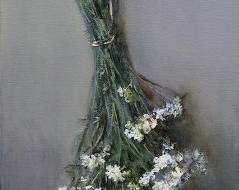 Original Oil Painting: Impressionist Flowers on Canvas (25 x 30 cm) by Gita Dinbire