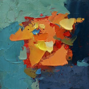Pintura al óleo abstracta original sobre cartón Arte con textura de Daiga Dimza Arte de pared fino Regalo moderno para ella Miniatura