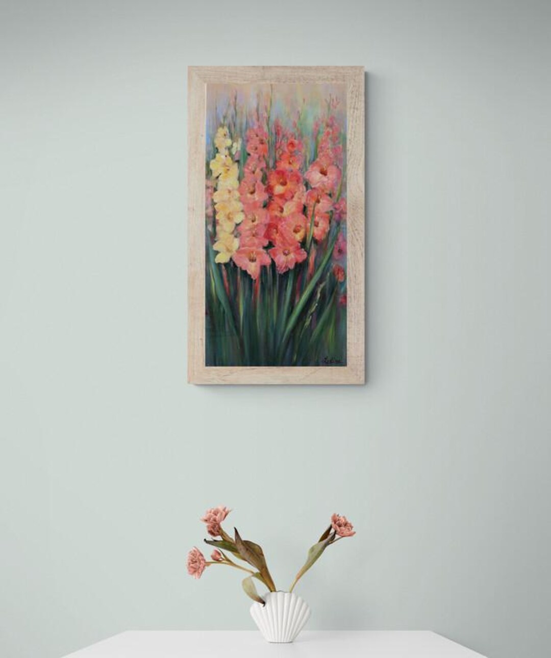 Gladiolus Oil Painting, Floral Impressionist Art, 15.73x31.5 Inches by Inga  Ledina - Etsy