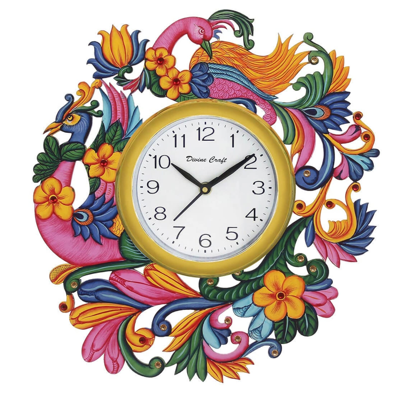 Indian Wooden Wall Clock/Indian Wall Hanging Art/Large Wall Etsy