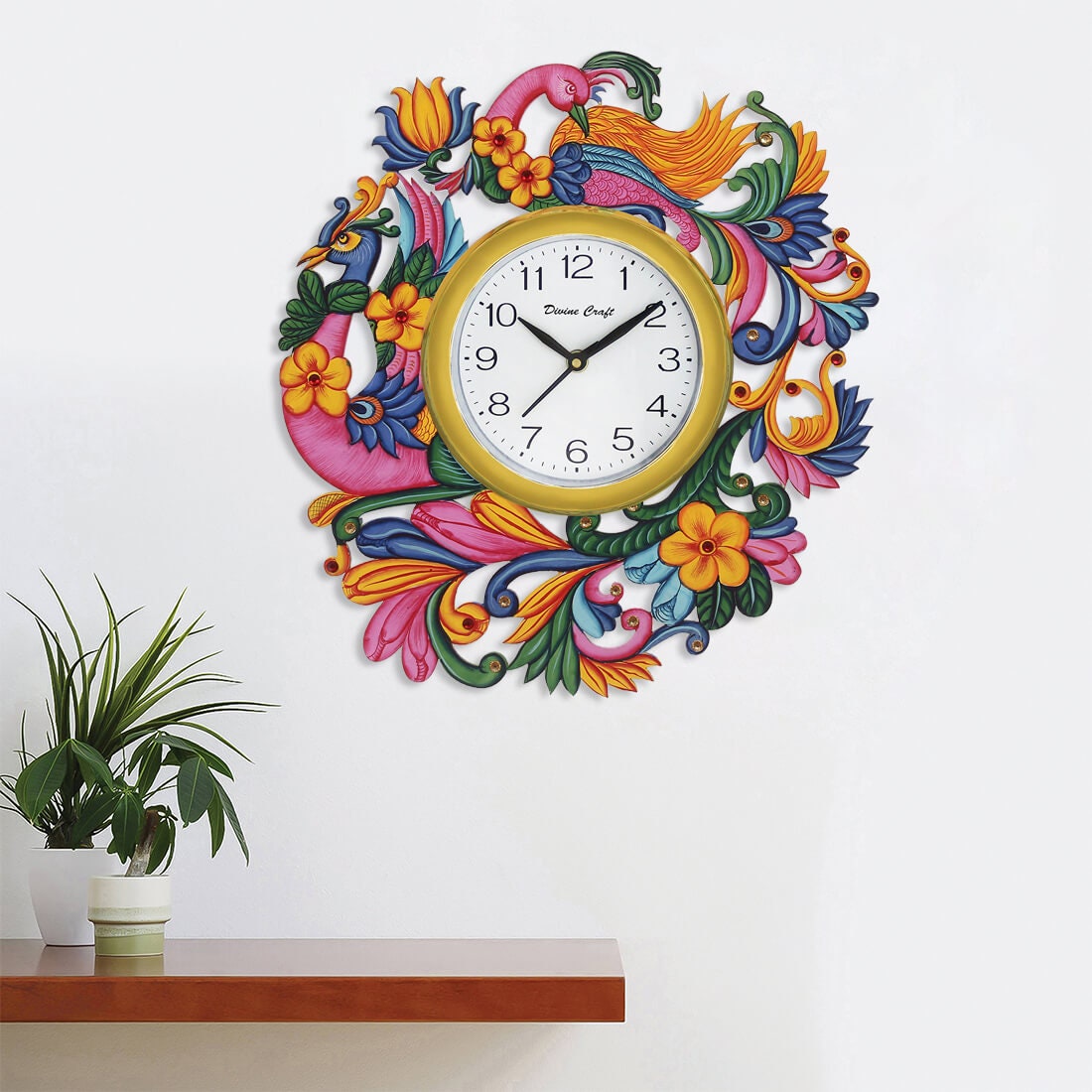 Indian Wooden Wall Clock/Indian Wall Hanging Art/Large Wall Etsy