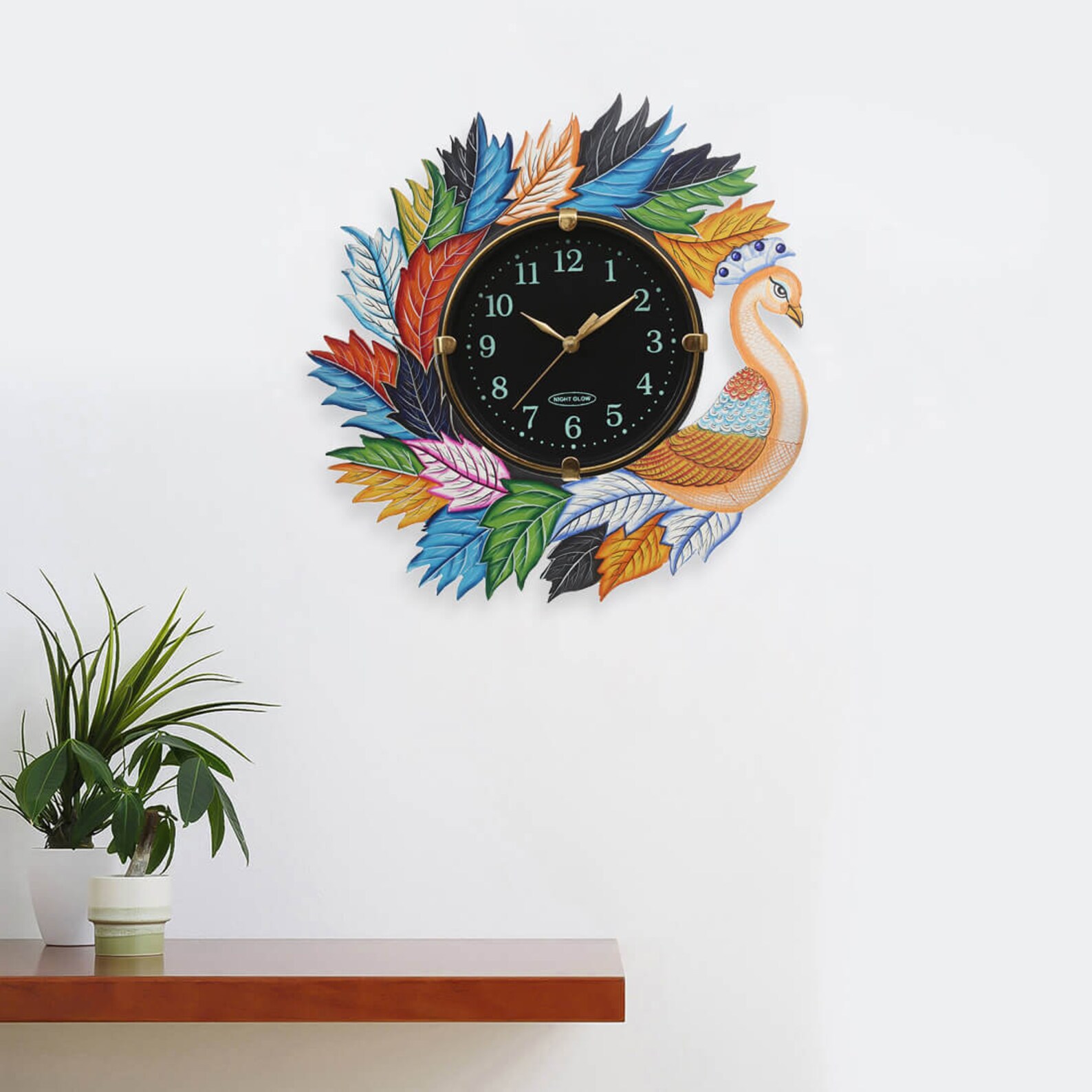 KabirartIndia Peacock Wall Clock Etsy