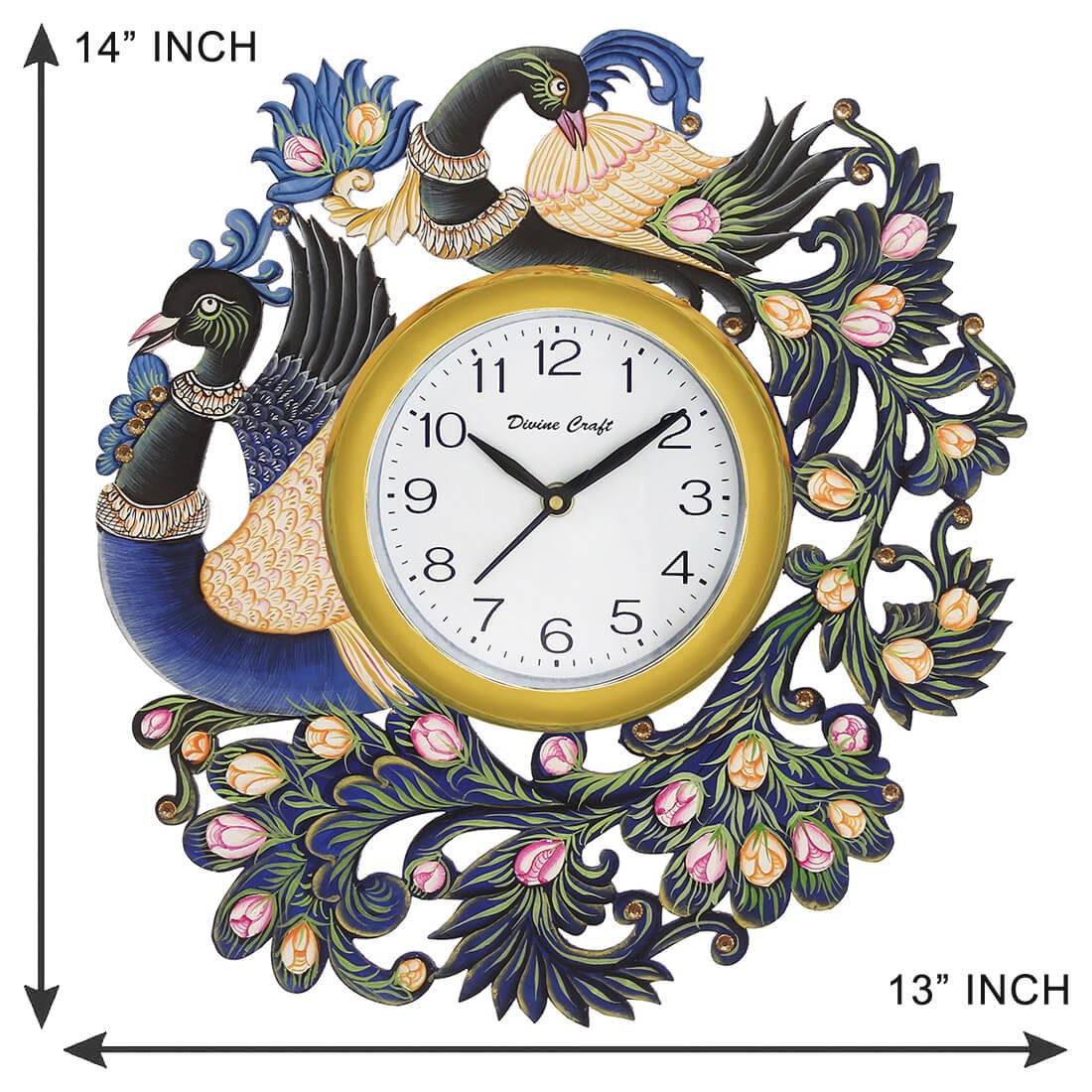 Indian Wooden Wall Clock/Indian Wall Hanging Art/Large Wall Etsy