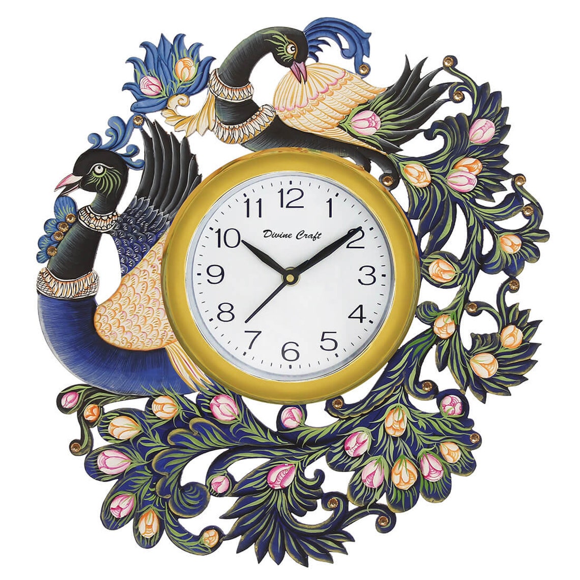 Indian Wooden Wall Clock/Indian Wall Hanging Art/Large Wall Etsy