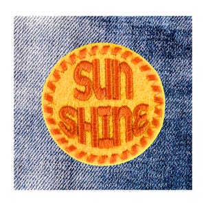 Sunshine Embroidered Felt Patch - For Hats, Jackets, Backpacks and More (1 Patch)