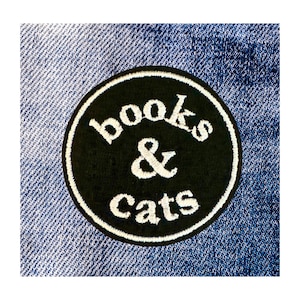 Books & Cats Iron On Patch - (1 Patch)