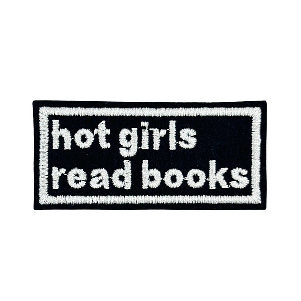Hot Girls Read Books Felt Book Lover Iron On Patch (1 Patch)