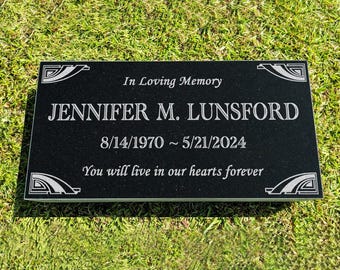 Custom Granite Memorial Stone, Personalized Grave Marker, Engraved Headstone