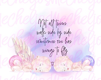 Baby girl twins memorial, baby girl wings ,god, digital sublimation file, PNG, digital download, sublimation PNG, tshirt, mug, printing