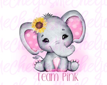 team blue,gender reveal baby elephant,digital sublimation file, PNG, digital download, sublimation PNG, tshirt, mug, printing