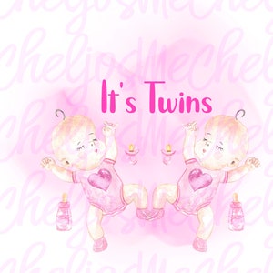 its twins, girl twins, twin babies, digital sublimation file, PNG, digital download, sublimation PNG, tshirt, mug, printing