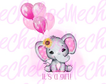 its a girl baby elephant,digital sublimation file, PNG, digital download, sublimation PNG, tshirt, mug, printing