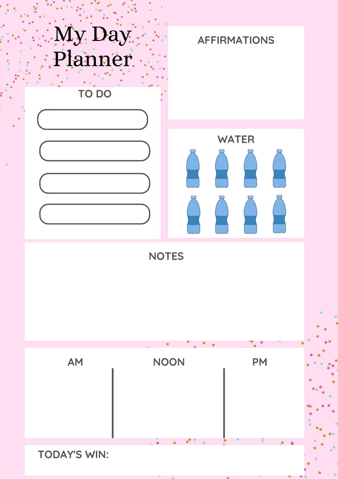 Day Planner Drink Water Reminder | Etsy