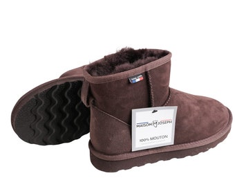 Bottes Mini fourrées 100% mouton Chocolat