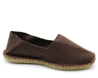 Chocolate Plain Espadrilles - Made in France