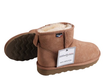 Bottes Mini fourrées 100% mouton Camel