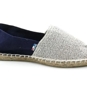 G210 Navy Silver Espadrilles - Made in France