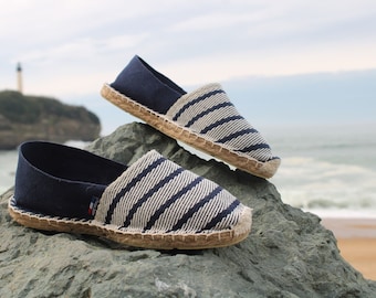 Espadrillas G220 Striped Marine - Made in France