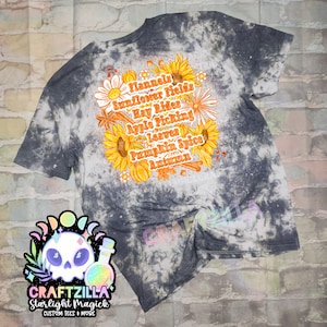 Fall pumpkin Autumn tie dye tee shirt - hand dyed - ice dye - cute dyed tee shirt