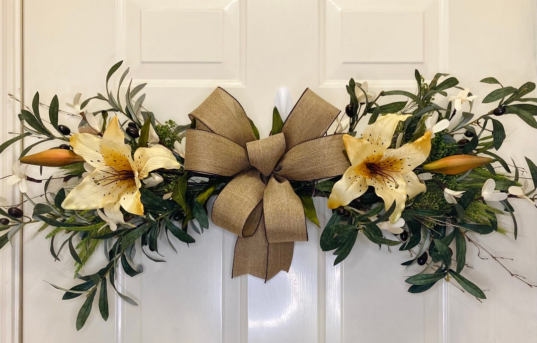 Spring Summer Swag Wreath Olive Branch Swag Modern Easter Etsy