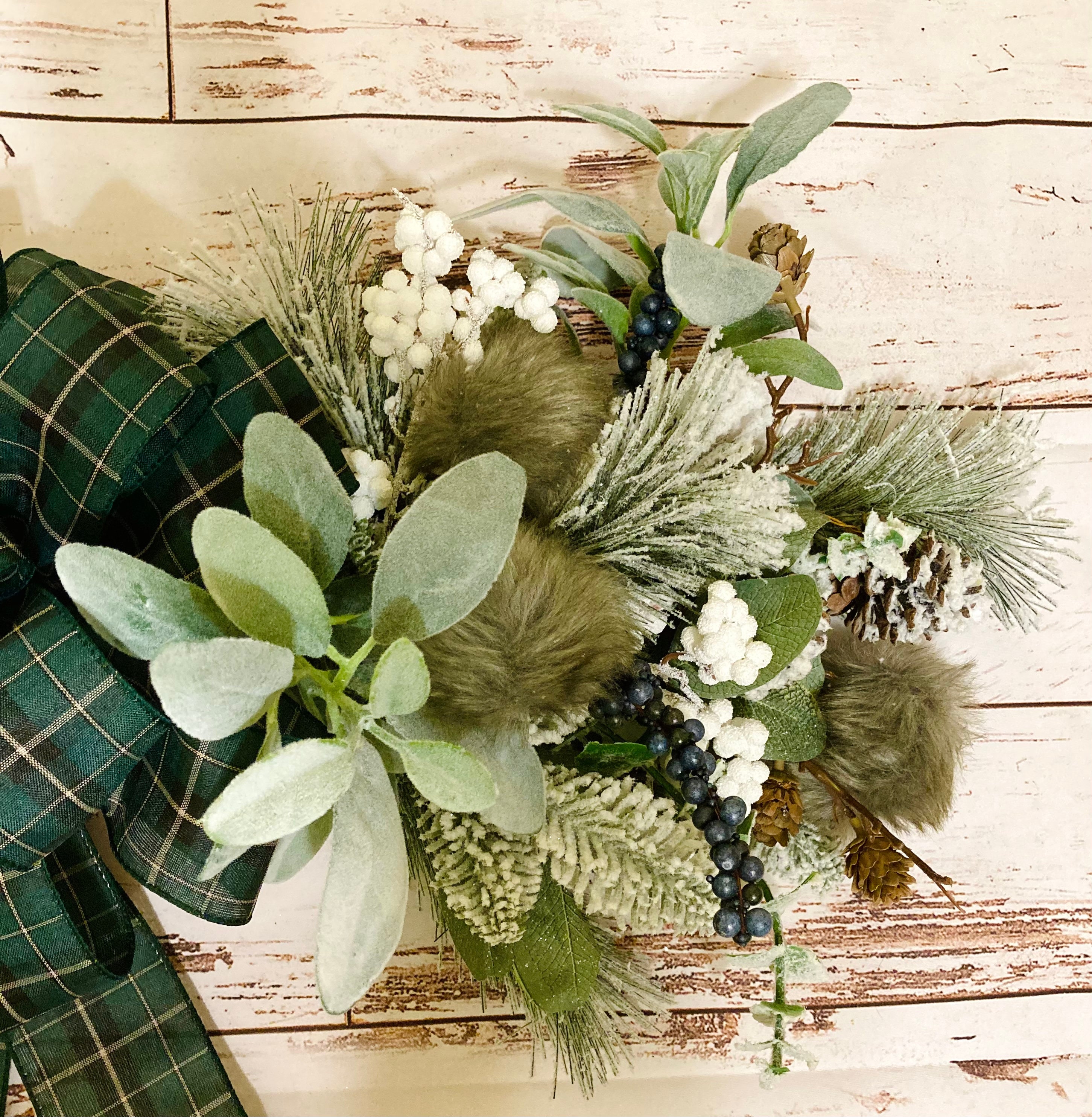 Winter Door Swag Rustic Over the Door Swag Farmhouse Mixed Etsy