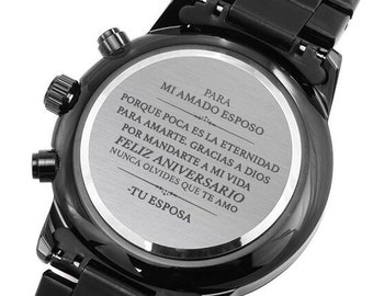 Reloj personalizado personalizado con foto o mensaje para regalo  personalizado para hombres, relojes de aniversario, regalos para hombre, regalos  para hombre, regalos de aniversario para hombres, Negro : :  Ropa, Zapatos y