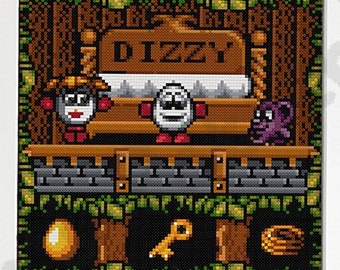 Fantastic Dizzy Cross Stitch Pattern: SEGA Mega Drive Pixel Art PDF