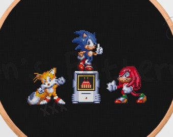 Sonic, Tails & Knuckles - Birthday | Cross Stitch Pattern [instant download PDF]