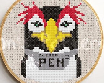 Evangelion Pen Pen Cross Stitch Pattern: Small Anime Pixel Art PDF
