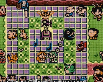 Link's Awakening Cross Stitch Pattern: Mabe Village Pixel Art PDF