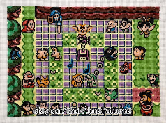 Link's Awakening Cross Stitch Pattern: Mabe Village Pixel Art PDF