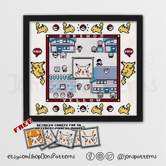 Pokémon Type Chart Cross Stitch Pattern Instant PDF 