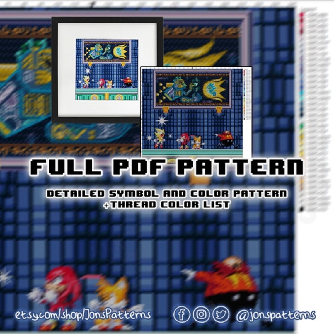 Sonic 3 & Knuckles | Cross Stitch Pattern [instant Download PDF] - Etsy