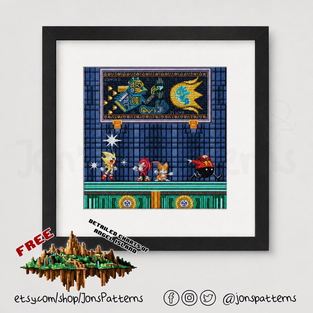 Sonic 3 & Knuckles | Cross Stitch Pattern [instant Download PDF] - Etsy