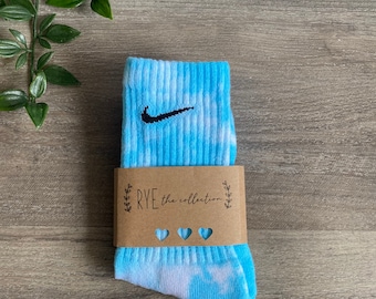 blue tie dye nike socks